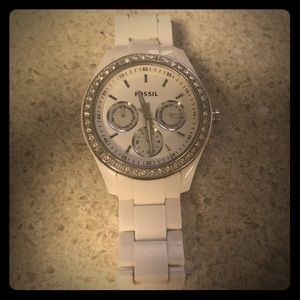 White fossil watch